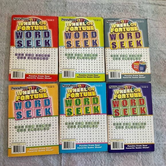 Set of 6 Penny Press Wheel of Fortune Word Search Puzzle Books - Picture 1 of 1
